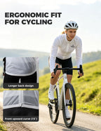 Velonuts Men's Lightweight Windproof Cycling Jacket with a Short High-Waisted Fit, Stretch Cuffs, and Two-Way Zipper.