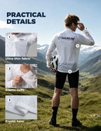 Velonuts Men's Lightweight Windproof Cycling Jacket with a Short High-Waisted Fit, Stretch Cuffs, and Two-Way Zipper.