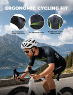 Men's black and fluorescent green short sleeve cycling jersey with python-inspired pattern and breathable mesh back.