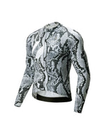 VeloNuts Clear Sky men's long sleeve cycling jersey with Eastern-inspired gradient print and breathable mesh panels.