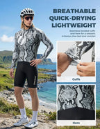 VeloNuts Clear Sky men's long sleeve cycling jersey with Eastern-inspired gradient print and breathable mesh panels.