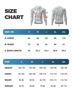 VeloNuts Clear Sky men's long sleeve cycling jersey with Eastern-inspired gradient print and breathable mesh panels.