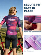 VeloNuts Men’s Short Sleeve Cycling Jersey with a Neon Gradient, Breathable Mesh Panels, YKK Zipper, and Three Rear Pockets.