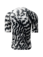 VeloNuts Men’s Short Sleeve Cycling Jersey with a Feather-Inspired Print, Breathable Mesh Panels and Three Rear Pockets
