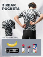 VeloNuts Men’s Short Sleeve Cycling Jersey with a Feather-Inspired Print, Breathable Mesh Panels and Three Rear Pockets