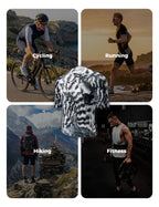VeloNuts Men’s Short Sleeve Cycling Jersey with a Feather-Inspired Print, Breathable Mesh Panels and Three Rear Pockets