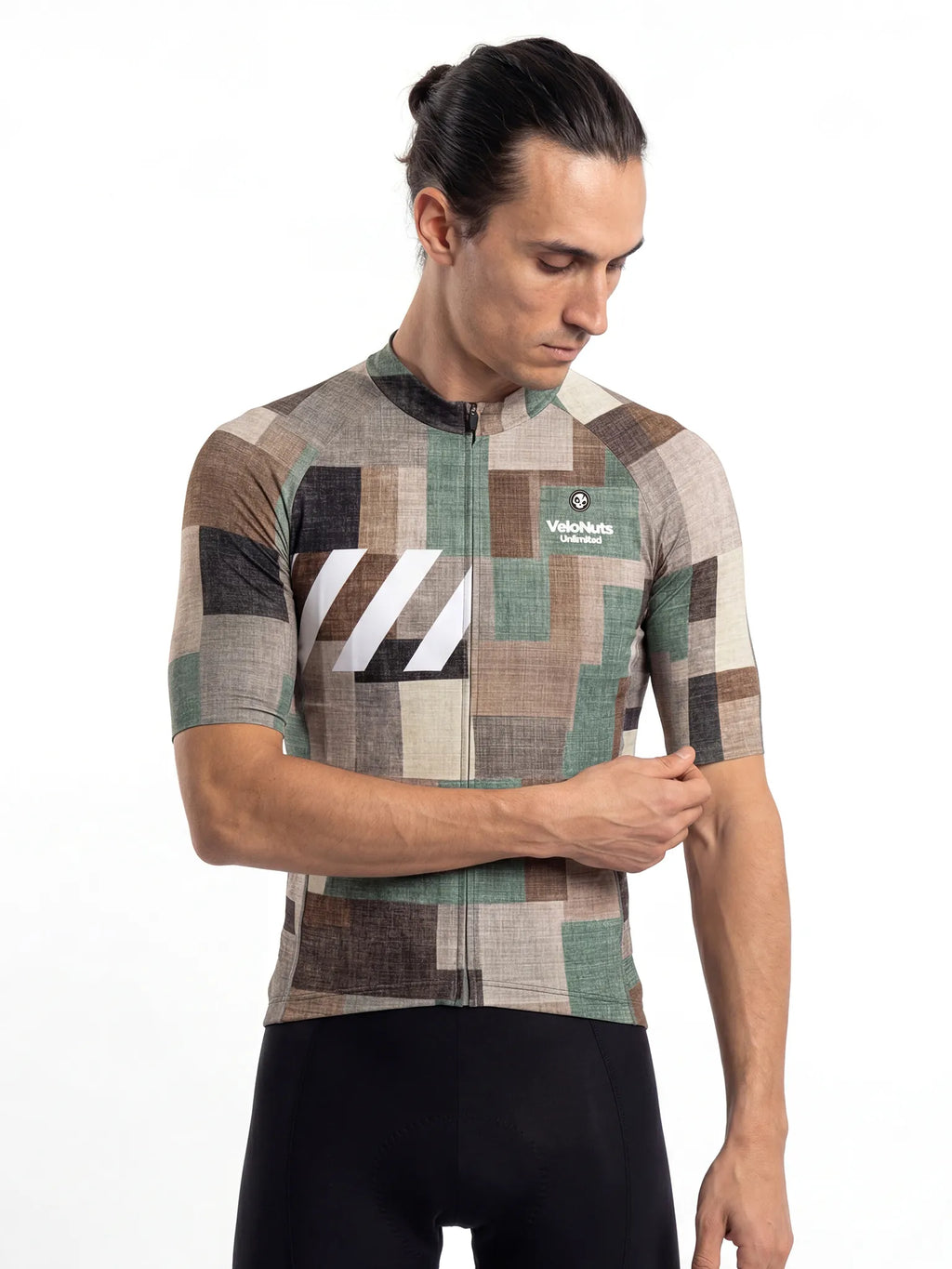 Herren-Radtrikot – Leinen-Patchwork