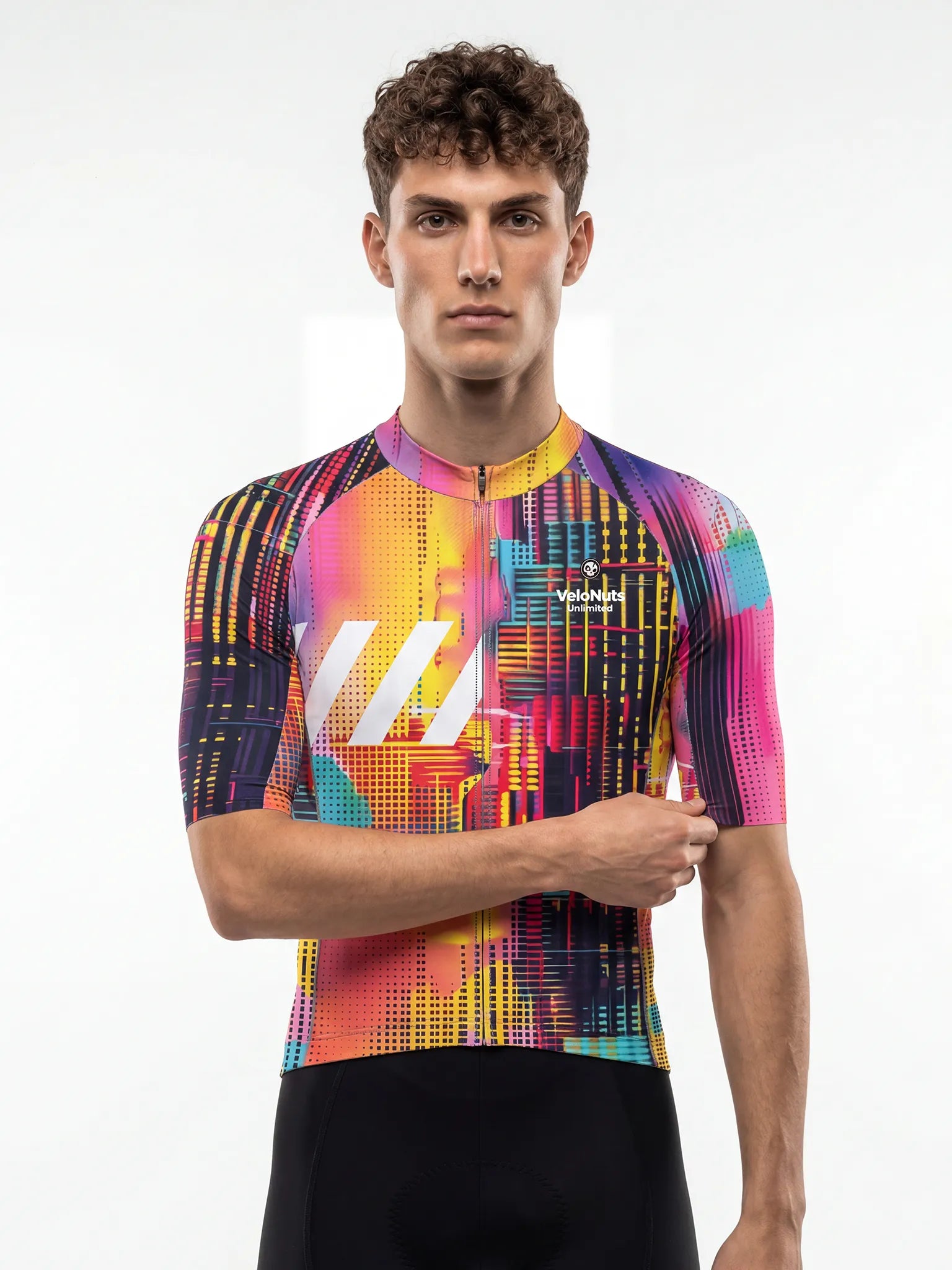 Men's Cycling Jersey-Pink Skyline