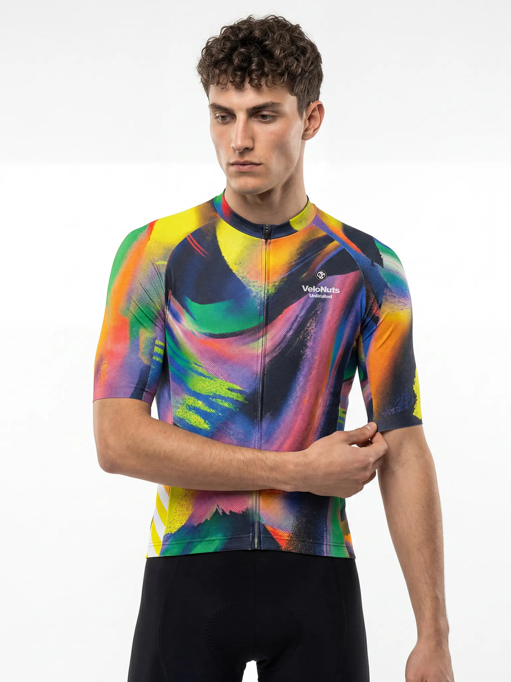 Men's Cycling Jersey-Vertical Glitch