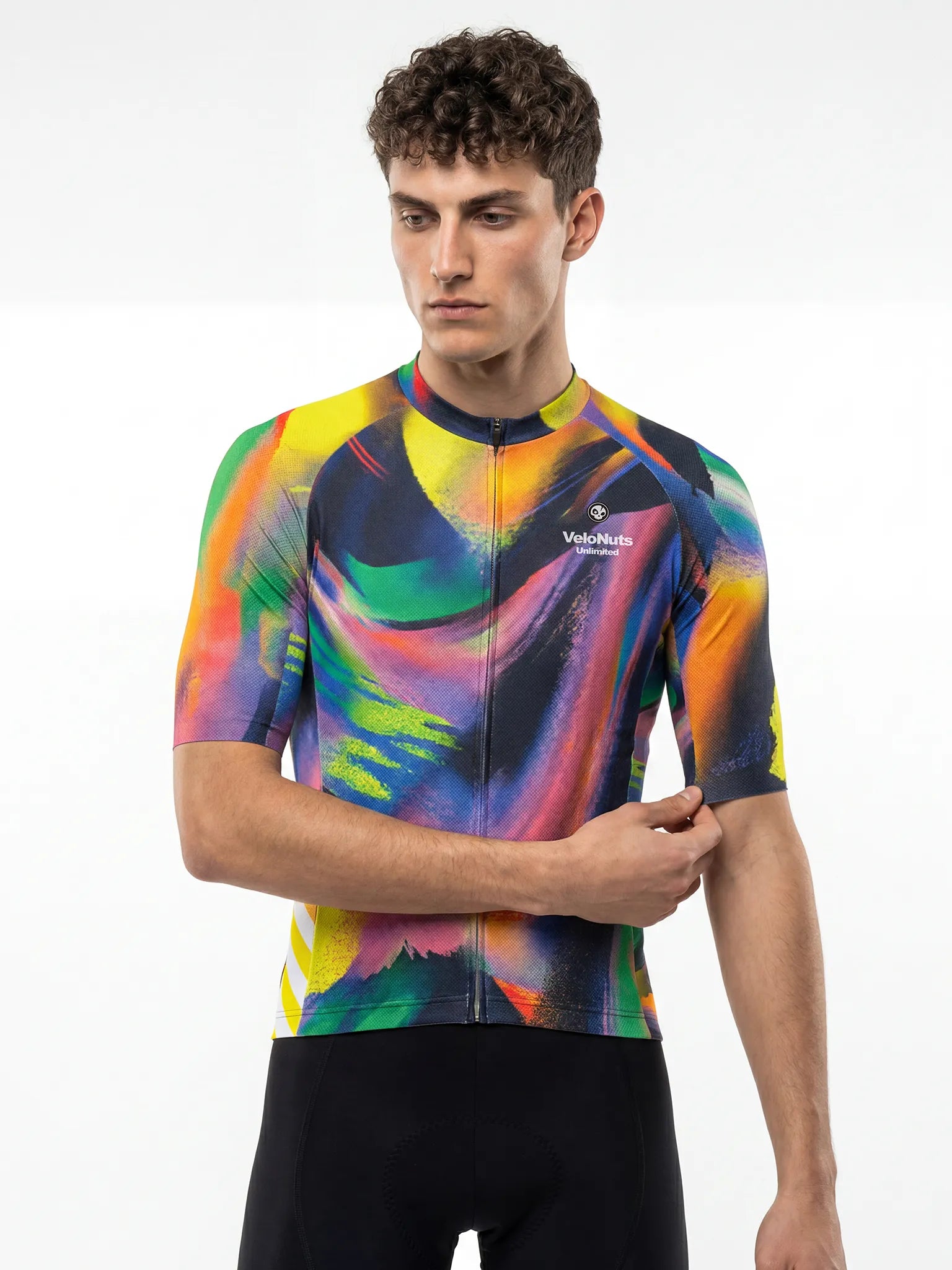 Men's Cycling Jersey-Vertical Glitch