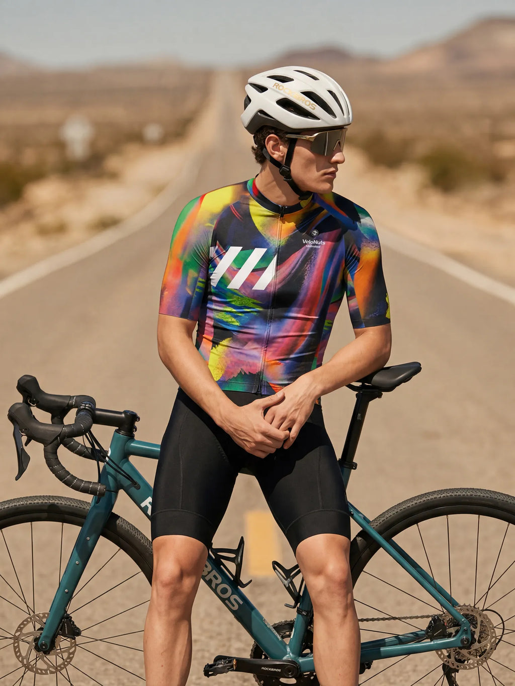 Men's Cycling Jersey-Vertical Glitch