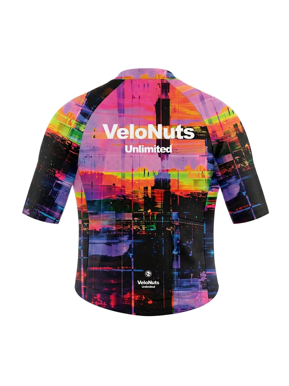 VeloNuts Men's Neon Skyline short sleeve cycling jersey for road cycling