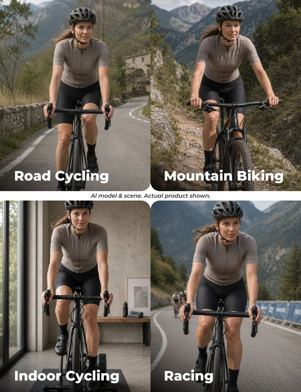 VeloNuts Women’s cycling bib shorts with breathable mesh straps, a cushioned Italian chamois, and anti-slip leg grippers.