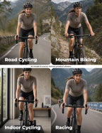 VeloNuts Women’s cycling bib shorts with breathable mesh straps, a cushioned Italian chamois, and anti-slip leg grippers.