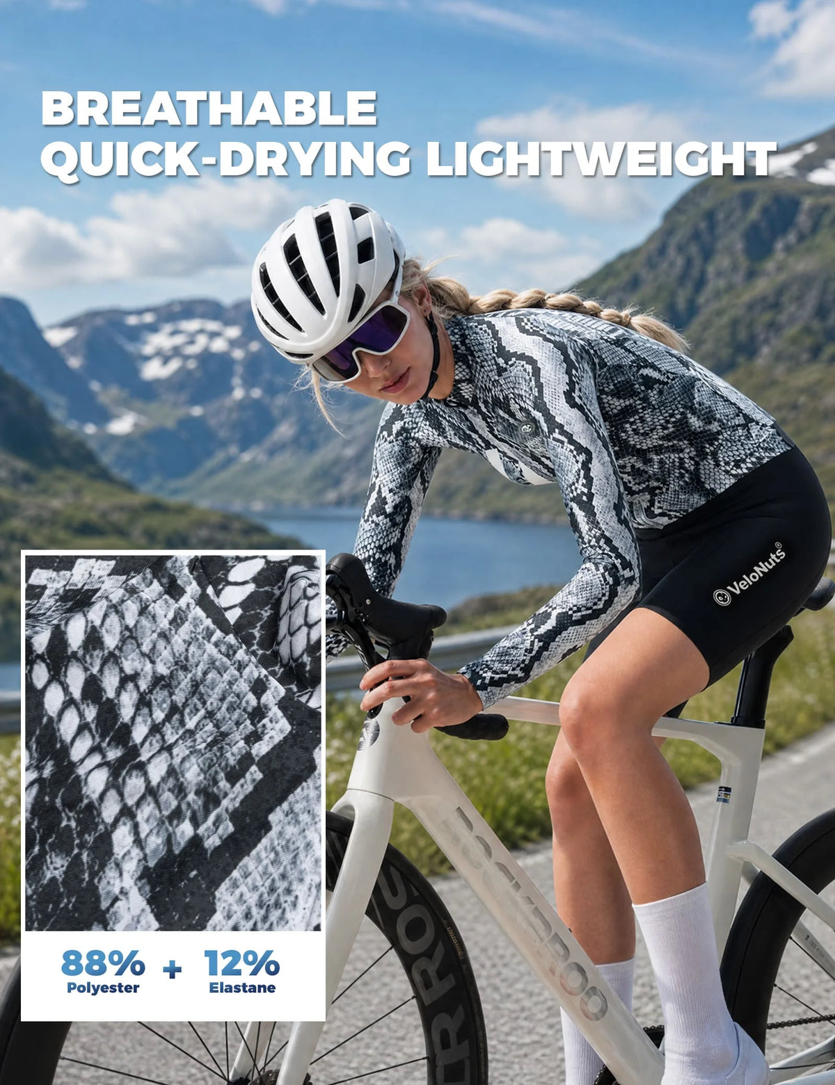 Women's Long Sleeve Cycling Jersey-Clear Sky