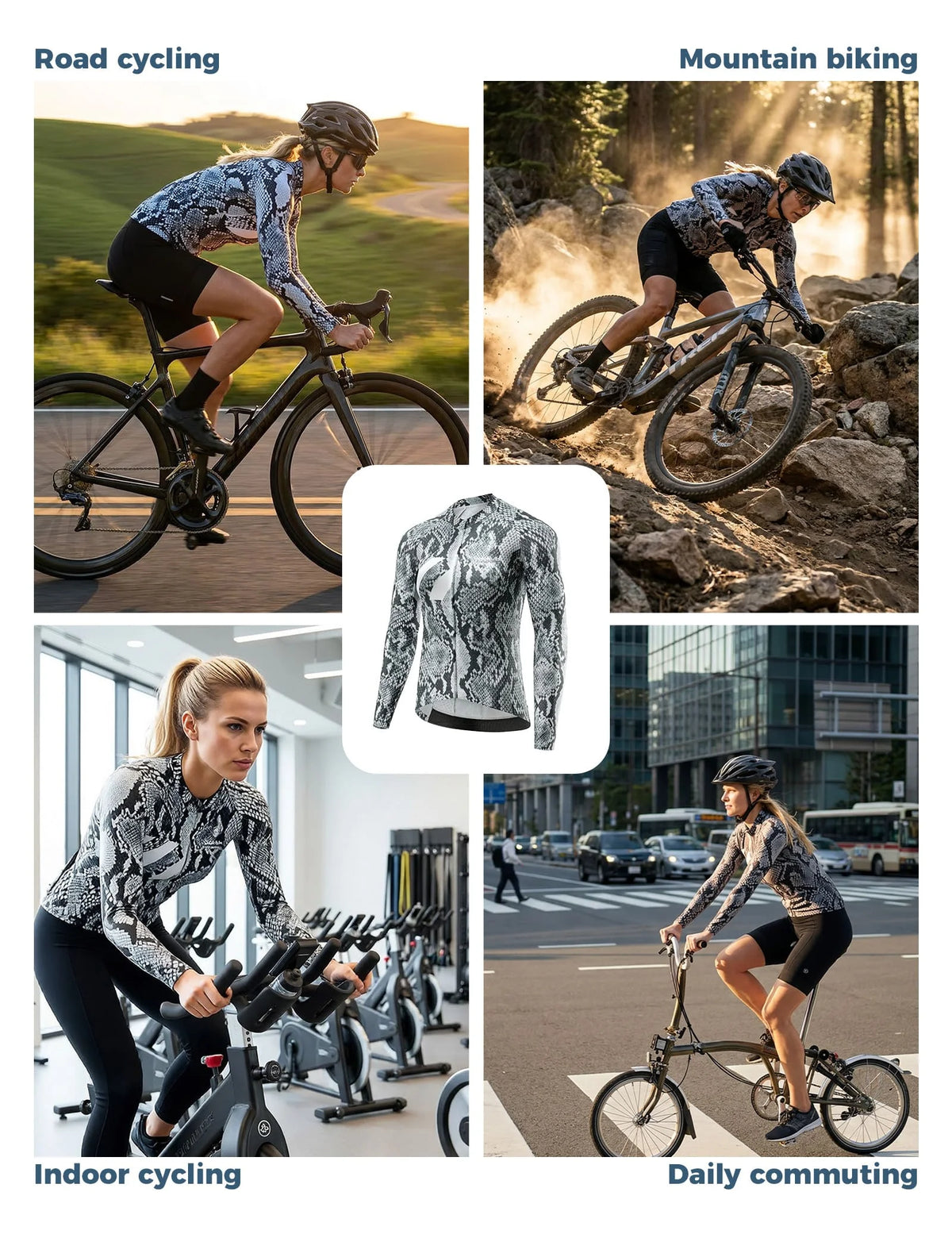 Women's Long Sleeve Cycling Jersey-Clear Sky