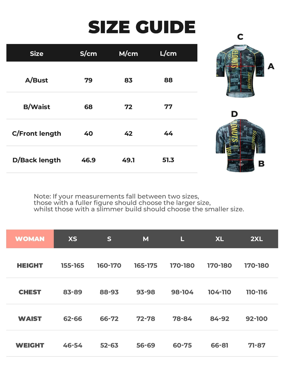 VeloNuts Women’s short sleeve cycling jersey with a tire-track print, breathable side panels and three rear pockets.