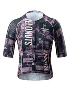 VeloNuts Women’s Short Sleeve Cycling Jersey with a Tire-Track Print, Breathable Side Panels and Rear Pockets.