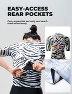 VeloNuts Women’s short sleeve cycling jersey with a zebra-inspired print, breathable side panels and three rear pockets.
