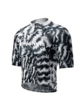 VeloNuts Women’s Short Sleeve Cycling Jersey with a Feather-Inspired Print, Breathable Mesh Panels and Three Rear Pockets