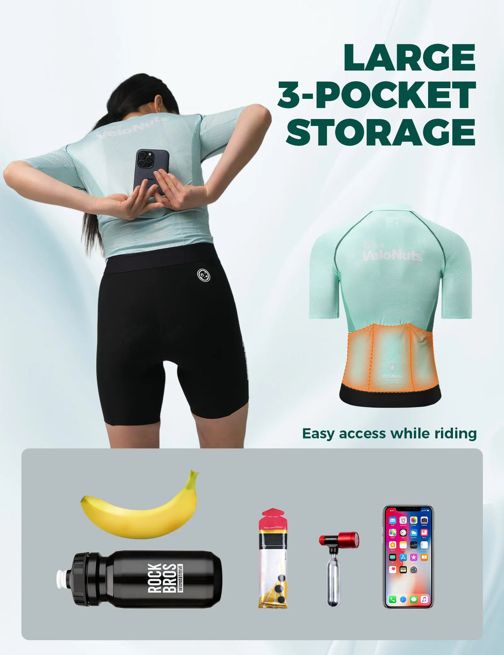 VeloNuts women's Iguana short sleeve cycling jersey with breathable fabric for road cycling