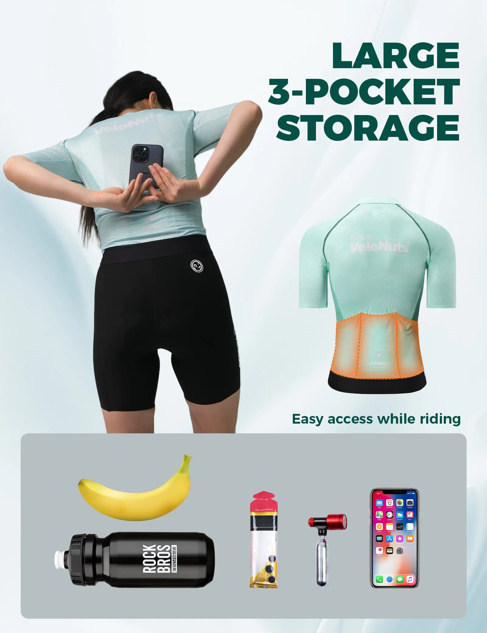 VeloNuts women's Iguana short sleeve cycling jersey with breathable fabric for road cycling
