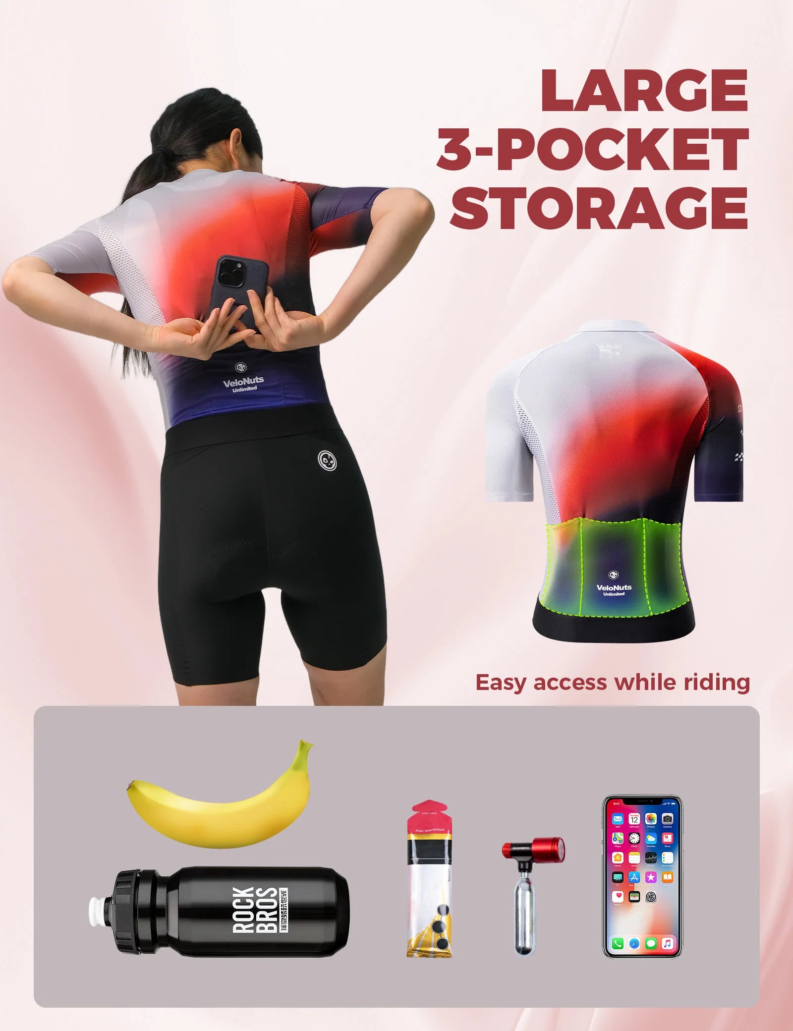 VELONUTS Women's Cloud Shadow Cycling Jersey with Dynamic Gradient Design