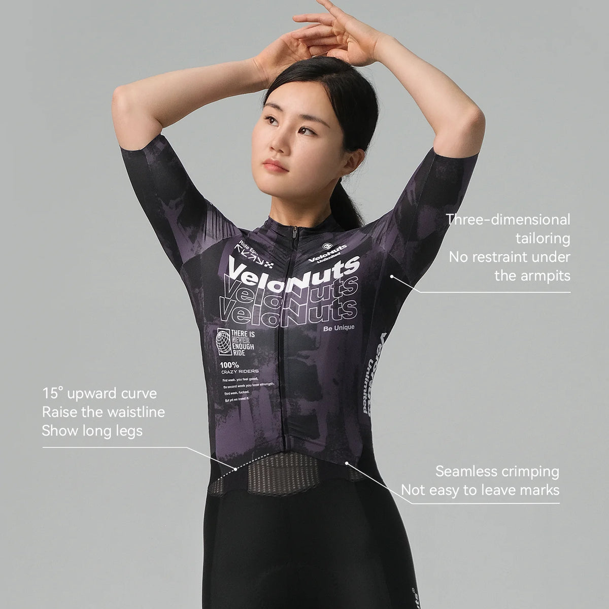 VELONUTS Women's Peninsula Cycling Jersey Lightweight Aero Fit Breathable Road Cycling Top